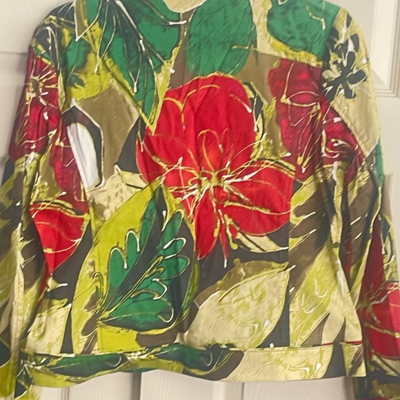 Chico's women's multicolor Jacket Tropical Jungle Size 0.  #204 - Picture 8 of 10